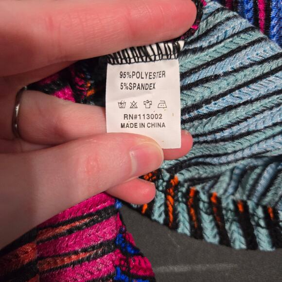 India Boutique Womens Multicolor Sheer V-Cut Mini Dress Size OS Boho Hippie 70's - Picture 5 of 6